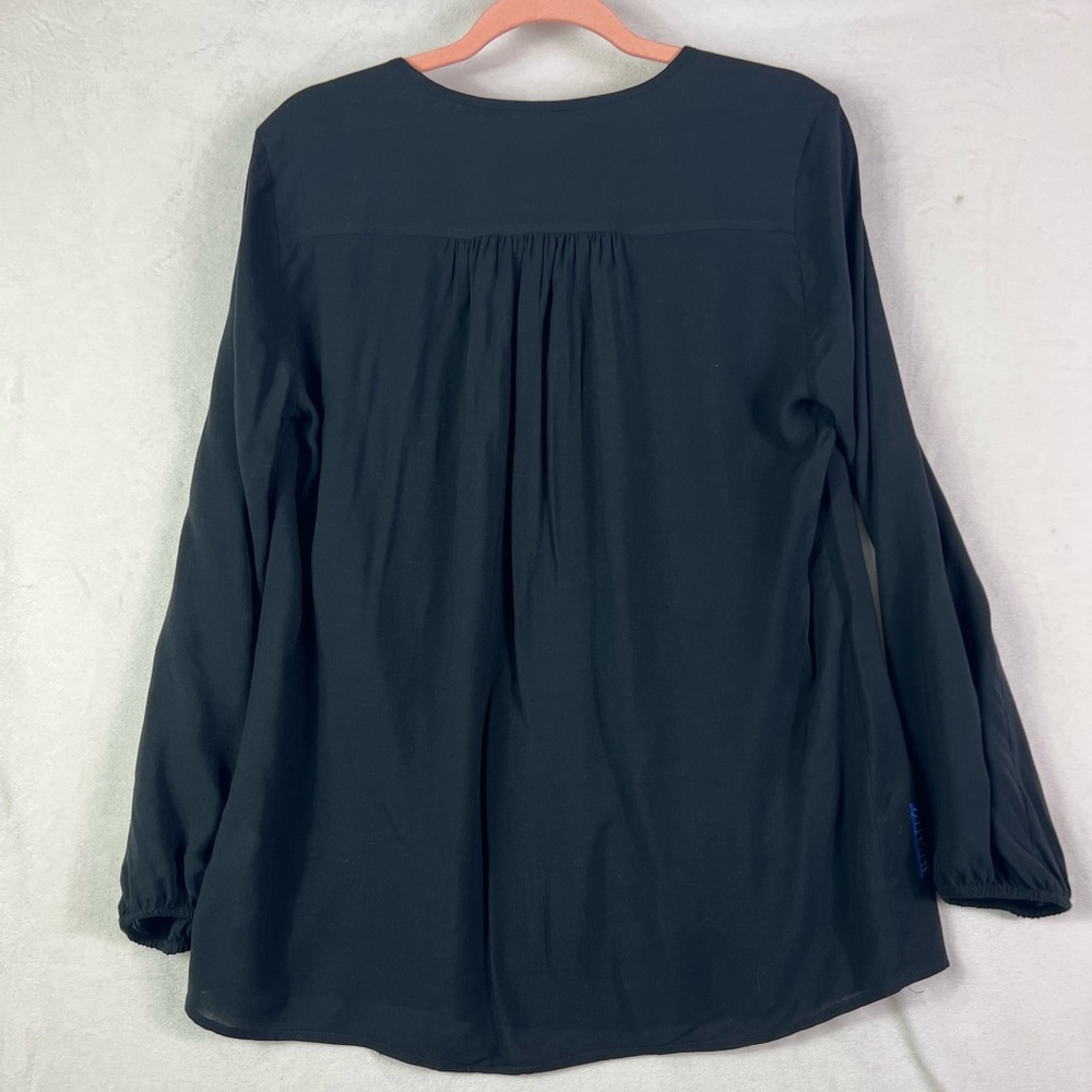 Embroidered long Sleeve peasant tie blouse - Picture 8 of 13